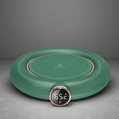 Smart Thermostatic Coffee Warmer – USB Powered Mug Heating Coaster with 3 Temp Settings & Auto Shut-Off Green USB