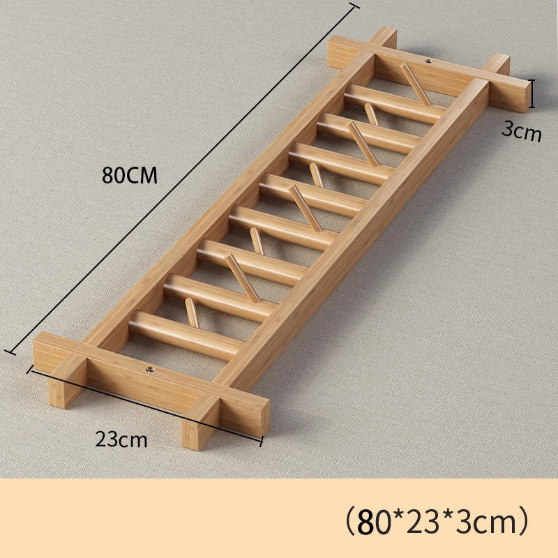 Creative Home Door Hanging Clothes Rack – Rotatable Bamboo Minimalist Design Wood 80cm