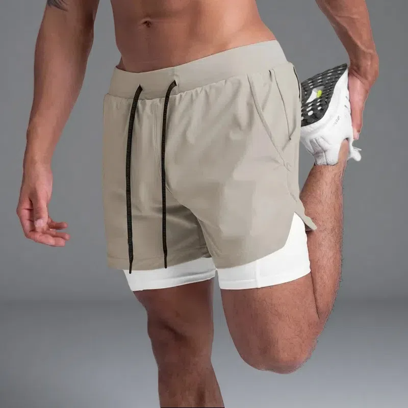 Double-Layer Quick-Dry Running Shorts – Casual & Sporty Comfort