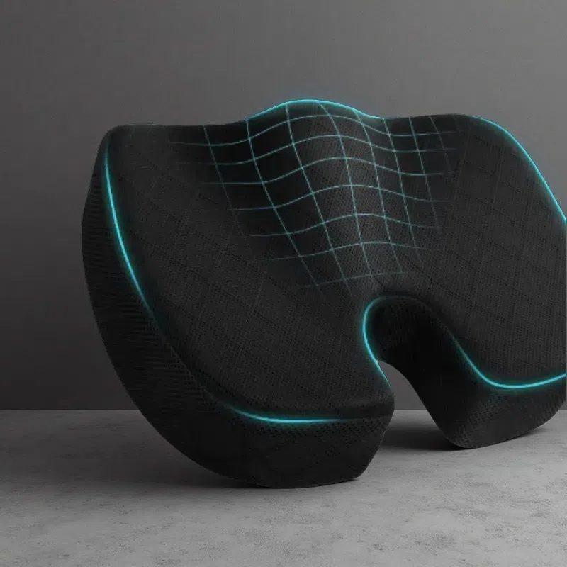 Gel Memory Foam Hip Cushion – Ergonomic Seat Pad for Pressure Relief & Posture Support Black 45X35X7cm