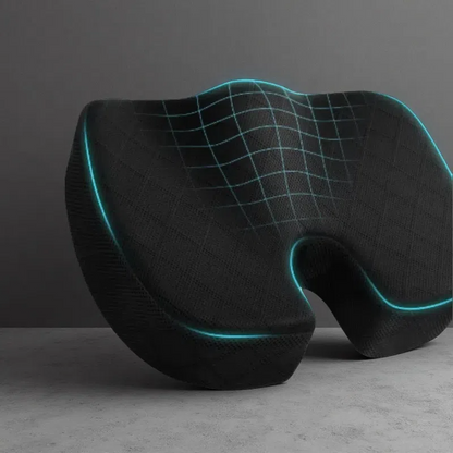 Gel Memory Foam Hip Cushion – Ergonomic Seat Pad for Pressure Relief & Posture Support Black 45X35X7cm