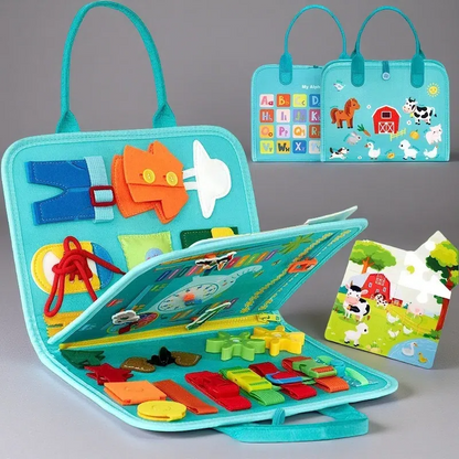 Felt Learning Board – Early Education Toy for Toddlers Green 44x28cm