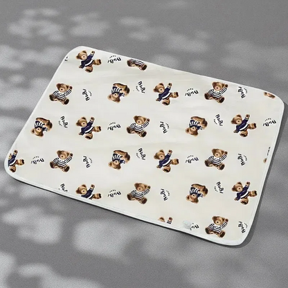 Cartoon Cotton Breathable & Waterproof Baby Changing Pad – Soft, Absorbent & Durable for Newborns 1 Style 80x110cm