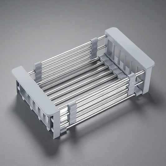 Retractable Kitchen Sink Rack – Over-the-Sink Dish & Utensil Drainer with Splash-Proof Faucet Option