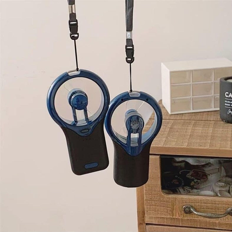 Hanging Neck Mini Portable Silent Fan – Mechanical, Battery-Powered, Adjustable Speed