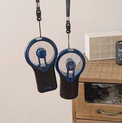 Hanging Neck Mini Portable Silent Fan – Mechanical, Battery-Powered, Adjustable Speed