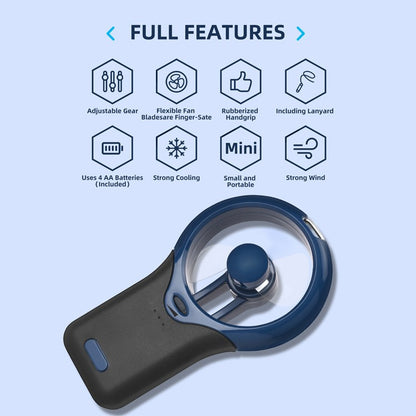 Hanging Neck Mini Portable Silent Fan – Mechanical, Battery-Powered, Adjustable Speed