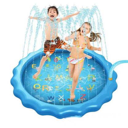 Toys for Kids Boys & Girls Spray Pool Sprinkler Pad – Inflatable Splash Play Mat with Marine Animal Design