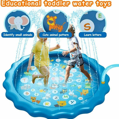 Toys for Kids Boys & Girls Spray Pool Sprinkler Pad – Inflatable Splash Play Mat with Marine Animal Design