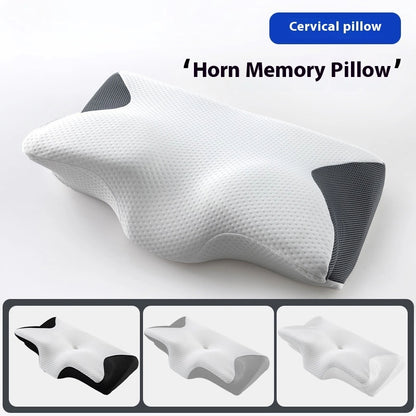 Bull Horn Memory Sleep Pillow – Ergonomic Neck Support for Deep Rest