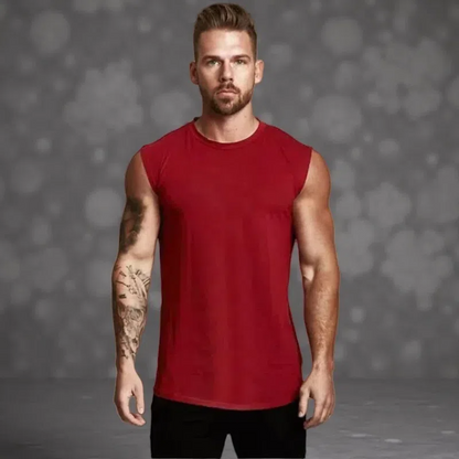 Unisex Sleeveless Gym Tank Top – Breathable & Quick-Drying Sportswear Red