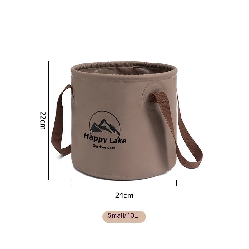 Outdoor Foldable PVC Bucket – Portable & Durable for Fishing, Camping & More 10 Liters Brown