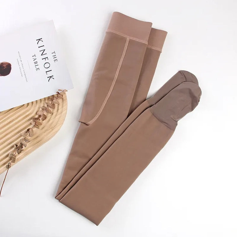 Women's Autumn & Winter Nude Feel Fleece-Lined Leggings – Invisible Shaping Thermal Pantyhose