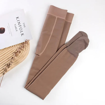 Women's Autumn & Winter Nude Feel Fleece-Lined Leggings – Invisible Shaping Thermal Pantyhose