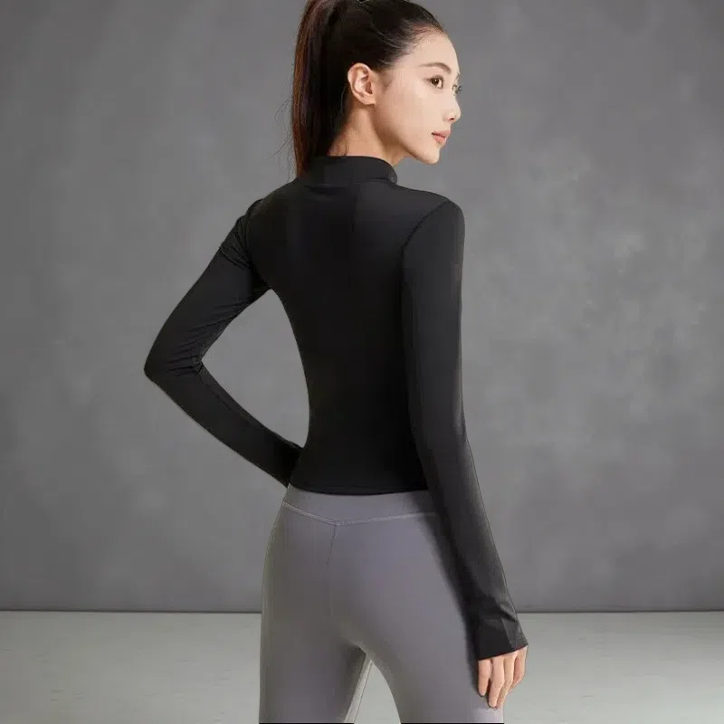 Patchwork Yoga Jacket – Breathable & UV-Resistant Workout Coat for Women