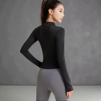 Patchwork Yoga Jacket – Breathable & UV-Resistant Workout Coat for Women