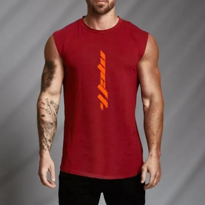 Unisex Sleeveless Gym Tank Top – Breathable & Quick-Drying Sportswear Wine red