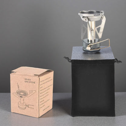 Mini Integrated Gas Camping Stove – Compact One-Piece Outdoor Cooking Burner for Easy Portability