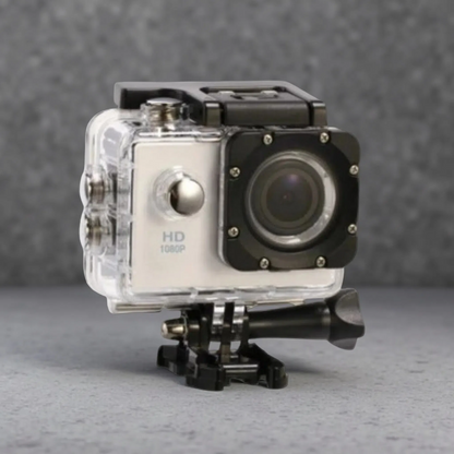 HD 1080P Action Sports Waterproof DV Camera – Compact Outdoor Adventure Cam Silver Grey