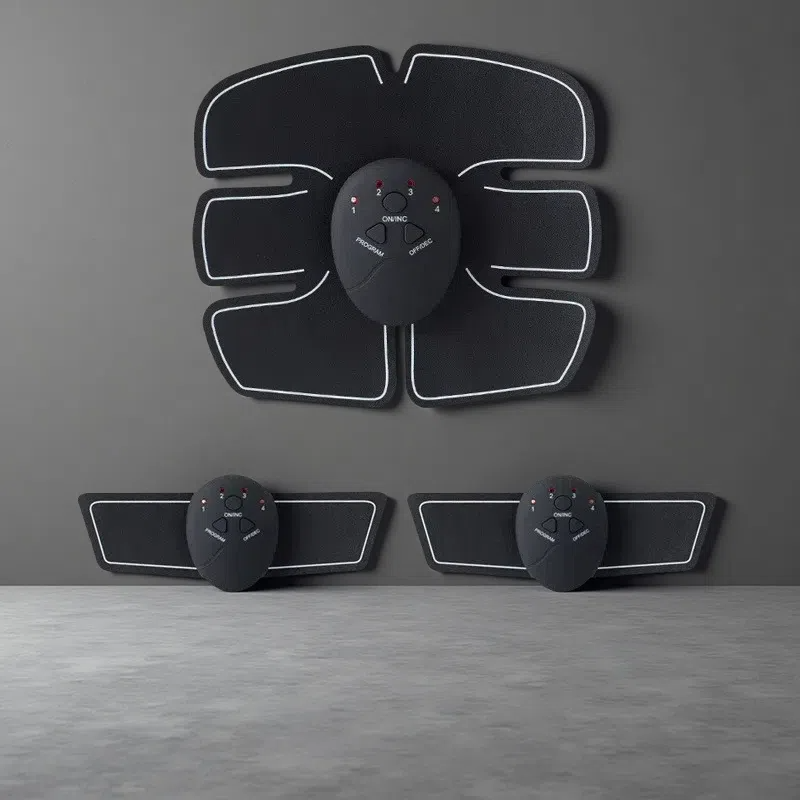 Fitness Abdominal Patch – Portable EMS Muscle Training & Massage Device Black and white Charge