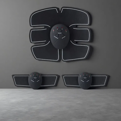 Fitness Abdominal Patch – Portable EMS Muscle Training & Massage Device Black and white Charge