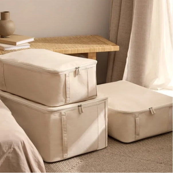 Tianshan Cotton and Linen Visual Window Clothes Quilt Organizer Bag – Cube Storage Box