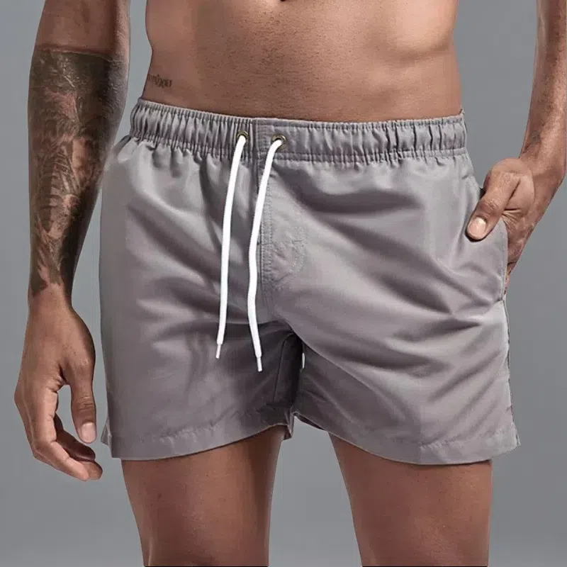 Casual Candy-colored Men's Beach Shorts – Comfortable Medium Elasticity Summer Wear