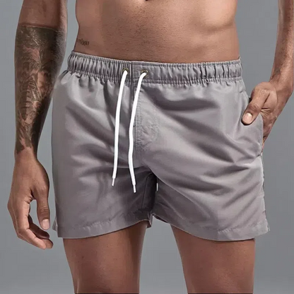Casual Candy-colored Men's Beach Shorts – Comfortable Medium Elasticity Summer Wear