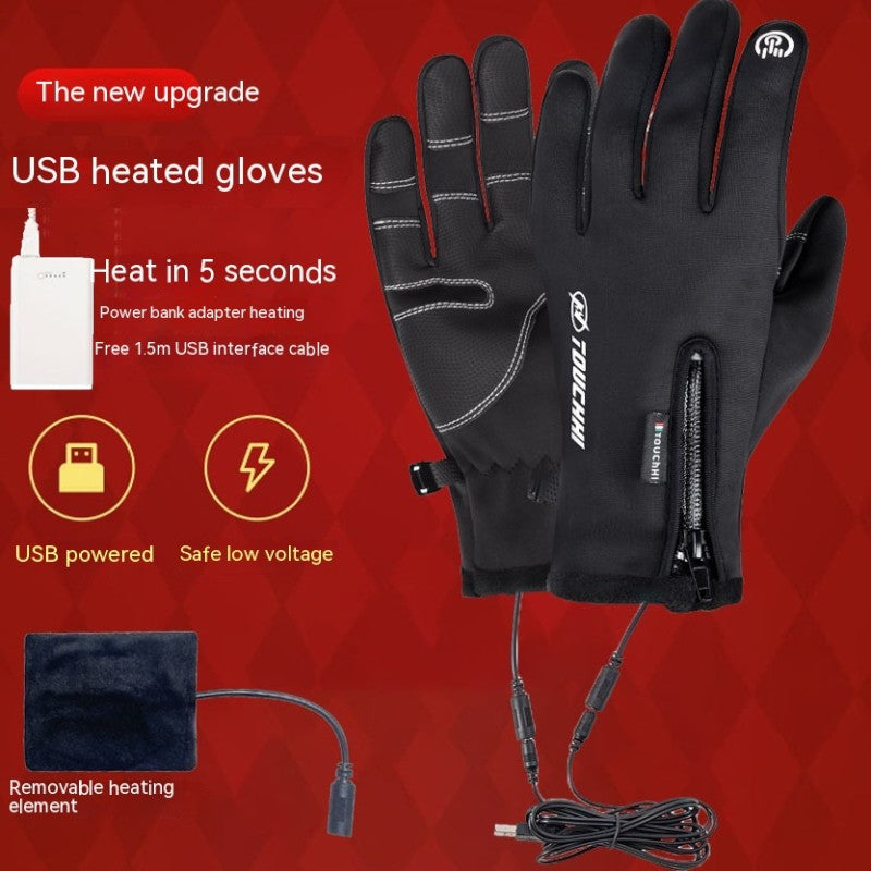 Heating Cycling Gloves – USB Heated Outdoor Gloves for Men & Women