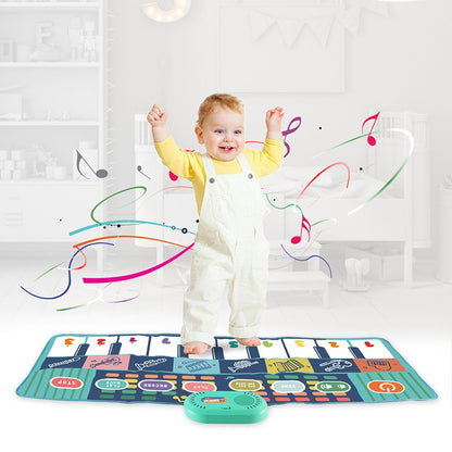 Baby Early Education Musical Instrument Crawling Mat Toy – Soft Polyester Play Mat with Interactive Sounds