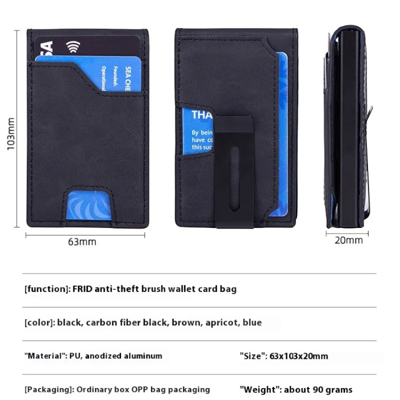 RFID Anti-Theft Card Holder – Slim Aluminum Alloy Wallet for Men & Women