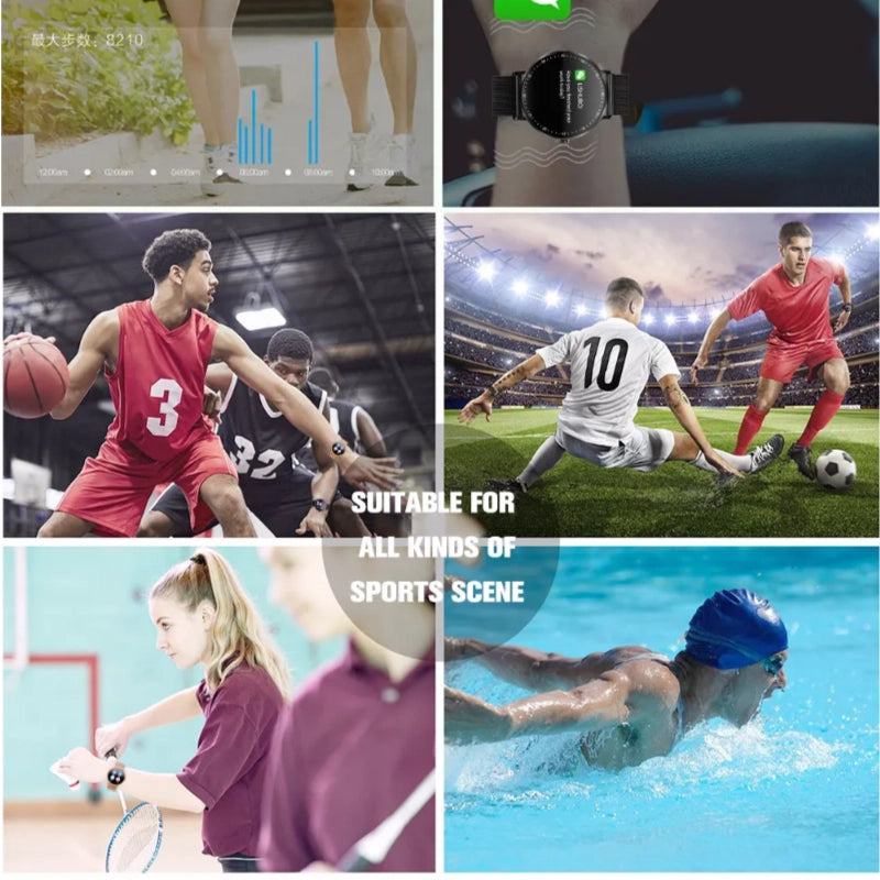 Full Touch Smart Bracelet – Fitness & Health Tracker with Stainless Steel Strap