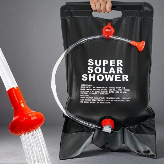 Outdoor Camping Solar Shower Bag – 20L Portable Foldable Shower with Shower Head Black