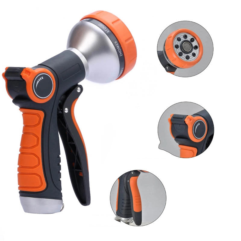 Adjustable Garden Hose Nozzle Sprinkler – 8-Mode Thumb-Control Watering Tool