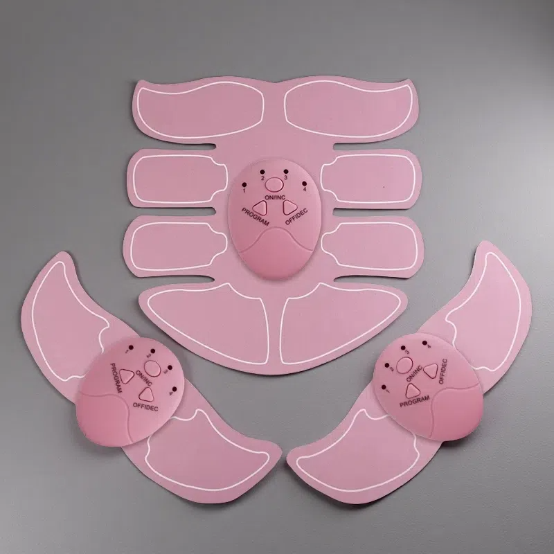 Fitness Abdominal Patch – Portable EMS Muscle Training & Massage Device Pink threepiece suit Charge