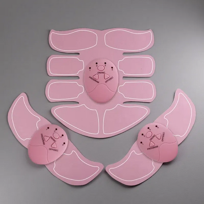 Fitness Abdominal Patch – Portable EMS Muscle Training & Massage Device Pink threepiece suit Charge