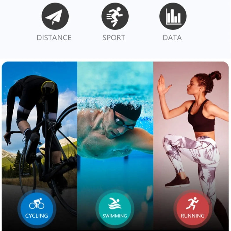 Full Touch Smart Bracelet – Fitness & Health Tracker with Stainless Steel Strap