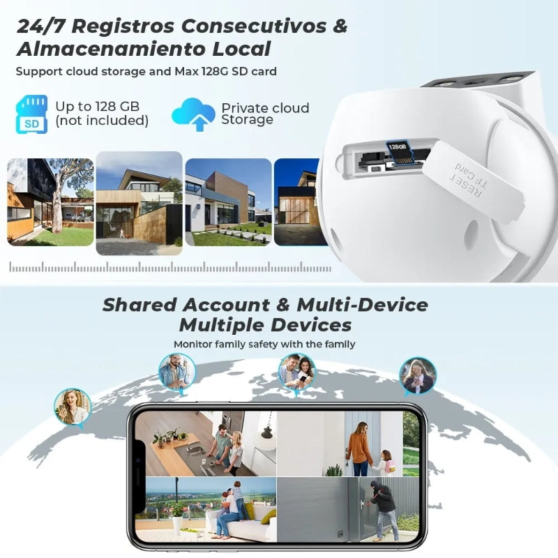 Outdoor Night Vision Wireless Surveillance Camera – Dual Screen Smart Security System