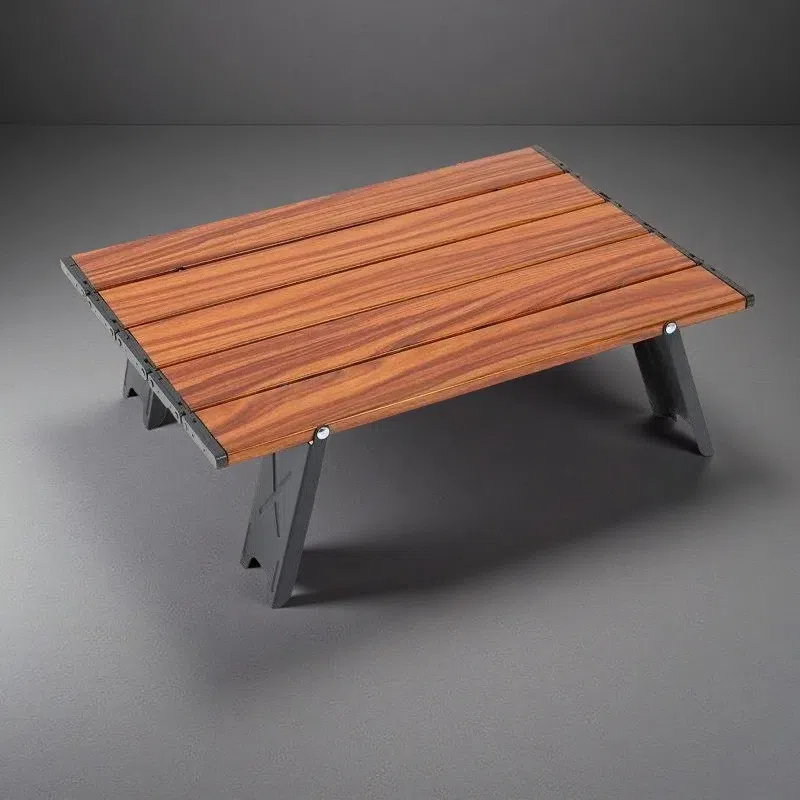 Outdoor Ultralight Portable Mini Aluminum Alloy Table – Folding Camping & Travel Table Wood Grain Generation 3