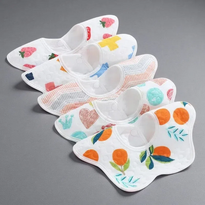 Baby Petal Waterproof Bib Saliva Towel Soft Cotton