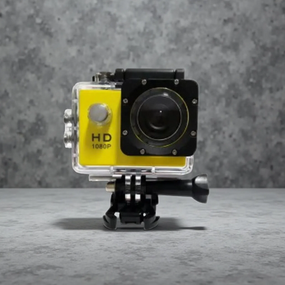 HD 1080P Action Sports Waterproof DV Camera – Compact Outdoor Adventure Cam Yellow