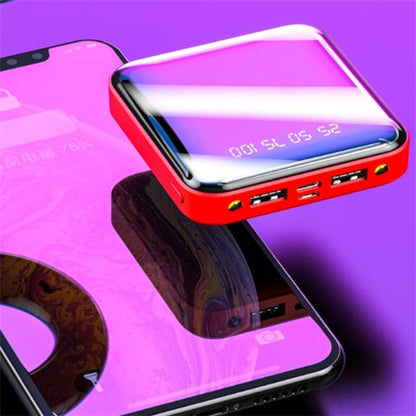 Mini Power Bank 20000mAh – Portable Mirror Display Charger with Dual USB Output