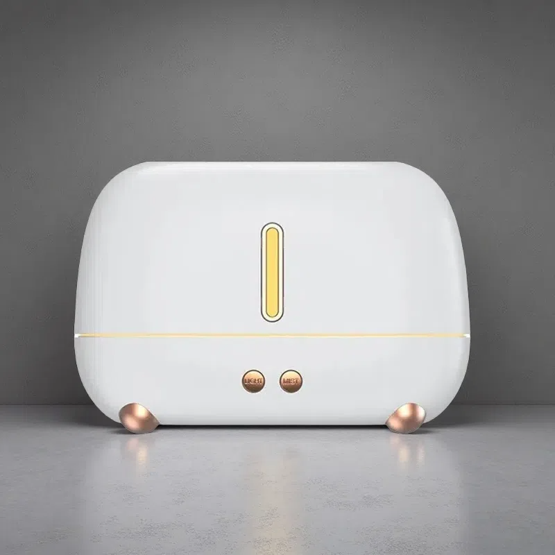 Upgraded Flame Humidifier – USB Essential Oil Diffuser with Fireplace Effect & Timer White USB