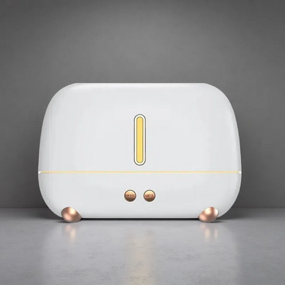Upgraded Flame Humidifier – USB Essential Oil Diffuser with Fireplace Effect & Timer White USB