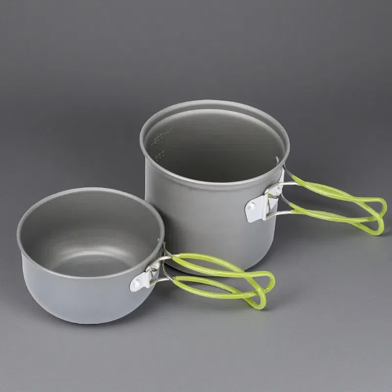 Fashion Outdoor Portable Camping Set – Lightweight Aluminum Alloy Cookware Green