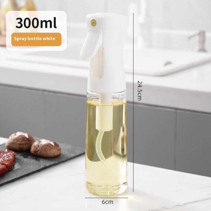 Kitchen Oil Spray Bottle – High-Pressure Atomization for Precise Cooking Control White Transparent 300ml