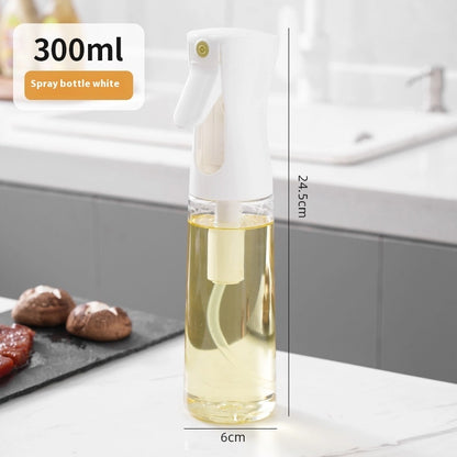 Kitchen Oil Spray Bottle – High-Pressure Atomization for Precise Cooking Control White Transparent 300ml