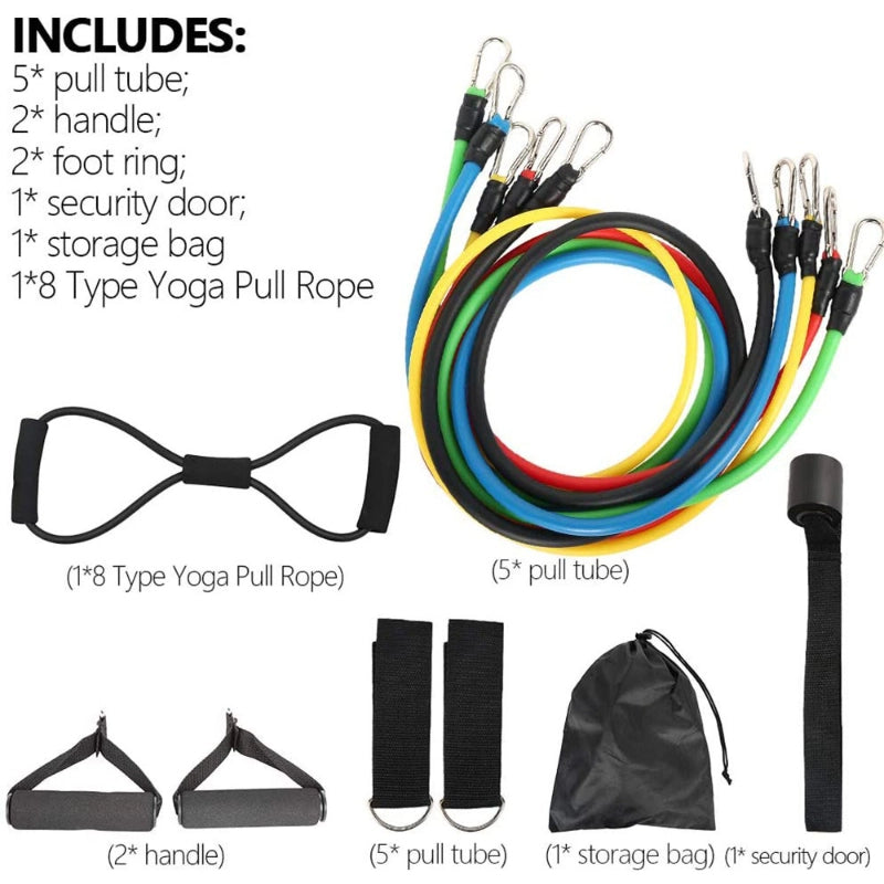 Rally Rope Set – 11 Piece Latex Resistance Bands for Fitness and Training