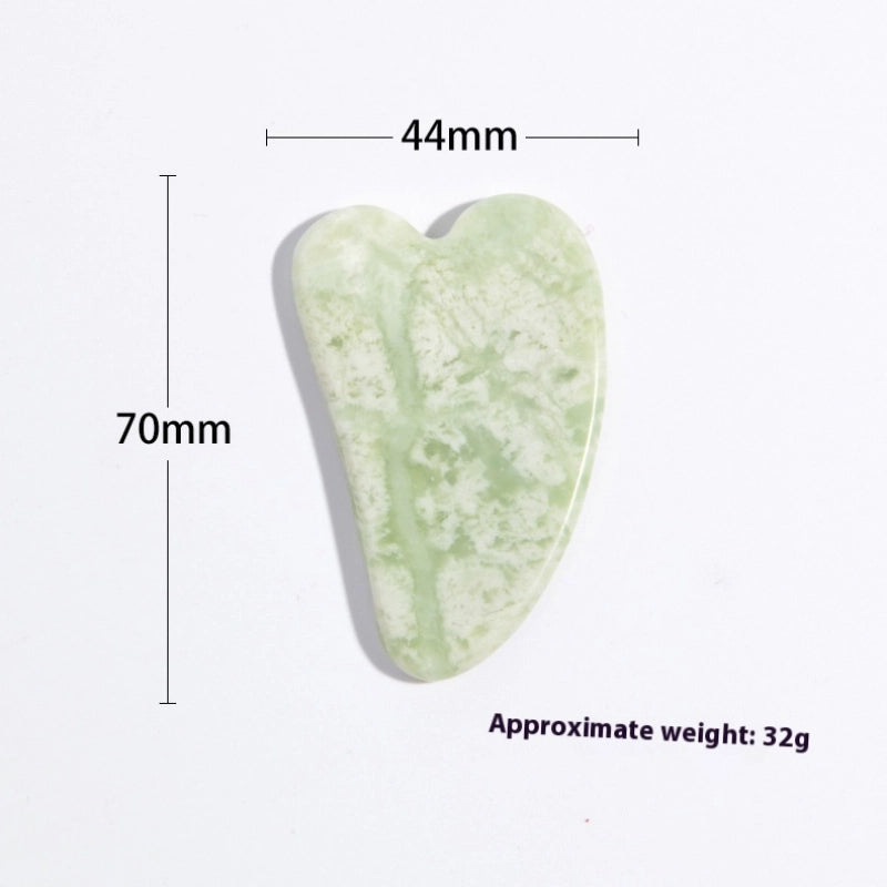 Beauty Device Jade Scraping Board Set – Natural Jade Facial Massage Tools Small Horn Scrapping Plate