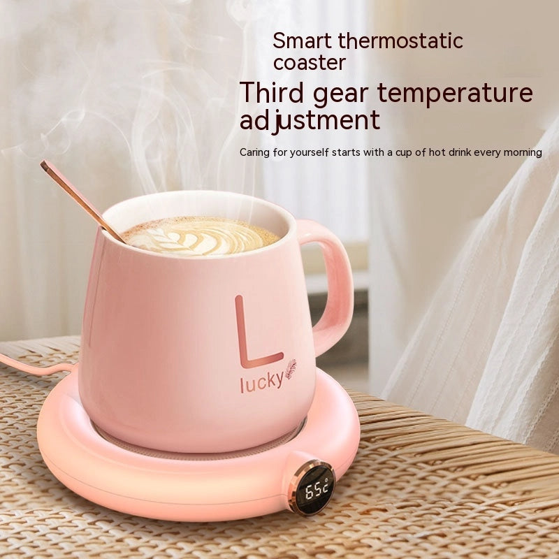 Smart Thermostatic Coffee Warmer – USB Powered Mug Heating Coaster with 3 Temp Settings & Auto Shut-Off